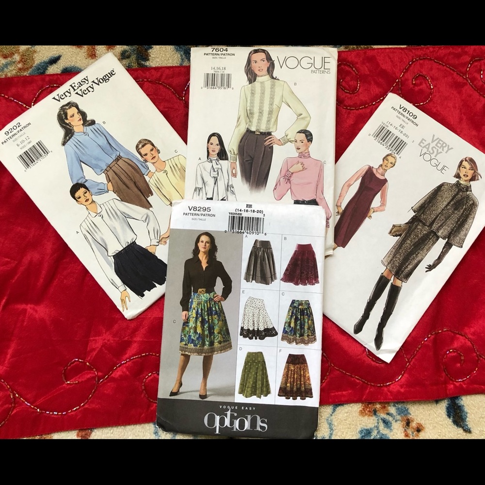 4 VOGUE PATTERNS FOR ONE WITH GIFTED HANDS UNCUT NEW FF V8295 V8109 9202 7604